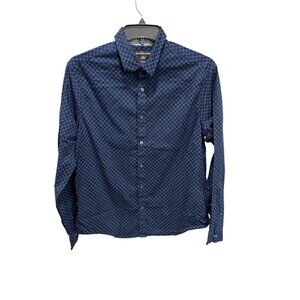 Michael Kors Men's Shirt MK Logo All Over Long Sleeve Men's XL Navy Blue
